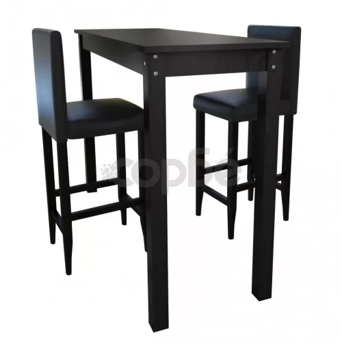 Бар маса и 2 бар стола, черни ➤ топ цена ➤ sorbe.bg