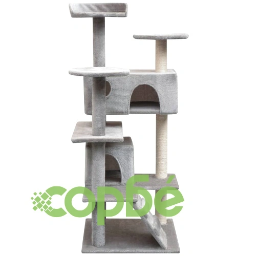 Котешко дърво със сизалени стълбове, 125 см, сиво ➤ топ цена ➤ sorbe.bg