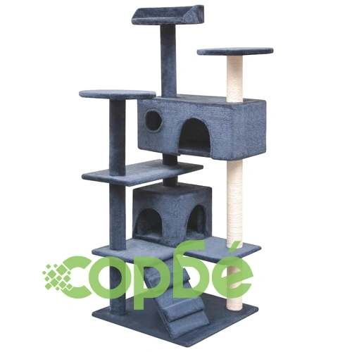 Котешко дърво със сизалени стълбове, 125 см, тъмносиньо ➤ топ цена ➤ sorbe.bg