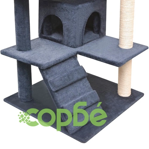Котешко дърво със сизалени стълбове, 125 см, тъмносиньо ➤ топ цена ➤ sorbe.bg