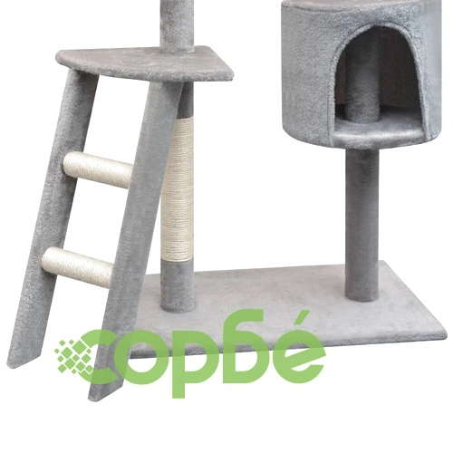 Котешко дърво със сизалени стълбове, 150 см, сиво ➤ топ цена ➤ sorbe.bg