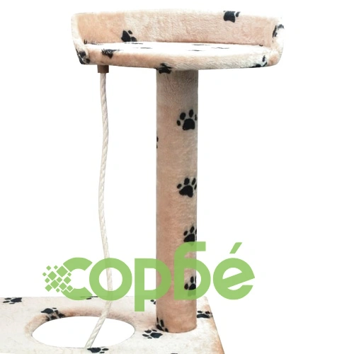 Котешко дърво със сизалени стълбове, 150 см, бежово, на лапички ➤ топ цена ➤ sorbe.bg