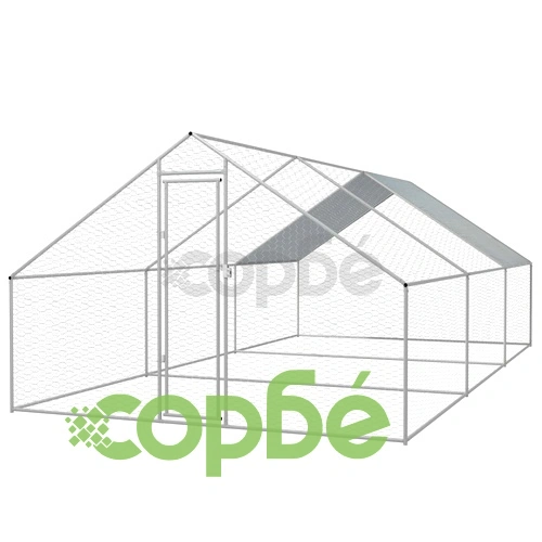 Птичарник на открито, поцинкована стомана, 3x6x2 м ➤ топ цена ➤ sorbe.bg