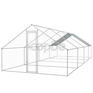 Птичарник на открито, поцинкована стомана, 3x8x2 м