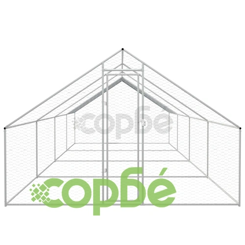 Птичарник на открито, поцинкована стомана, 3x8x2 м ➤ топ цена ➤ sorbe.bg