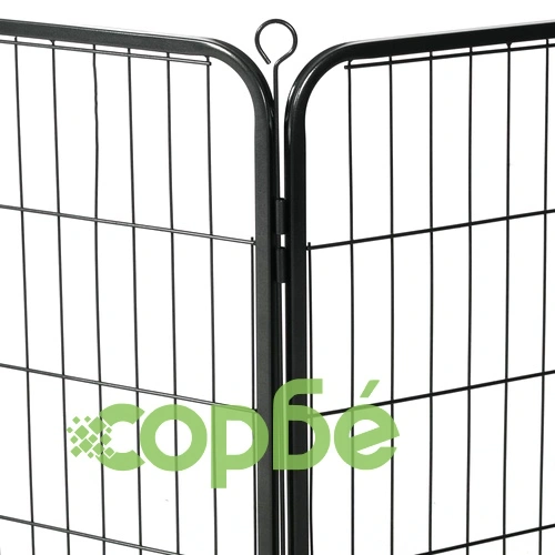 Заграждение за куче, 12 панела, стомана, 80x60 см, черно ➤ топ цена ➤ sorbe.bg