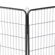 Заграждение за куче, 8 панела, стомана, 80x100 см, черно
