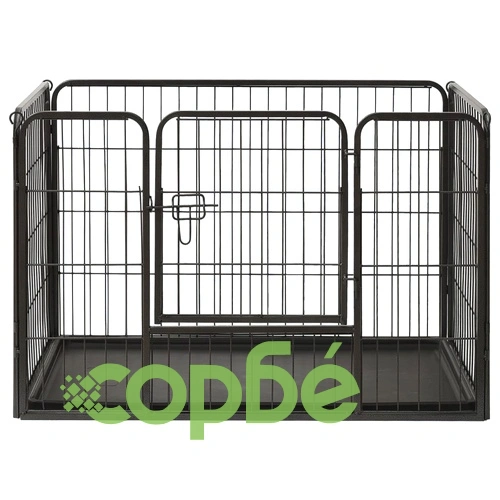 Заграждение за малко кученце, стомана, 91,5x59x61 см ➤ топ цена ➤ sorbe.bg