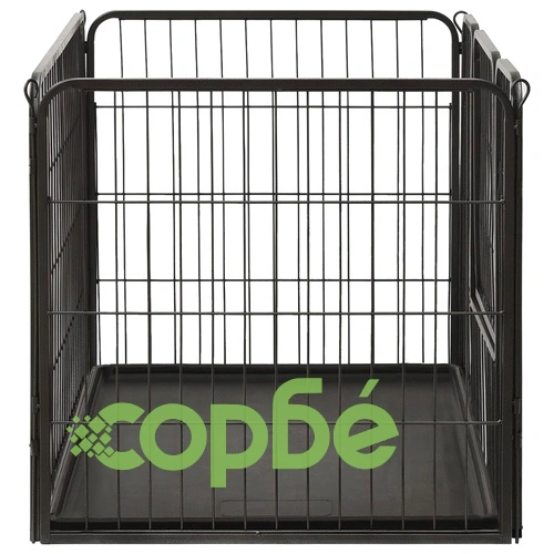 Заграждение за малко кученце, стомана, 91,5x59x61 см ➤ топ цена ➤ sorbe.bg