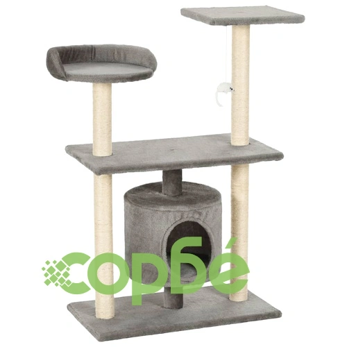 Котешко дърво със сизалени стълбове, 95 см, сиво ➤ топ цена ➤ sorbe.bg