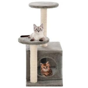 Котешко дърво със сизалени стълбове, 60 см, сиво