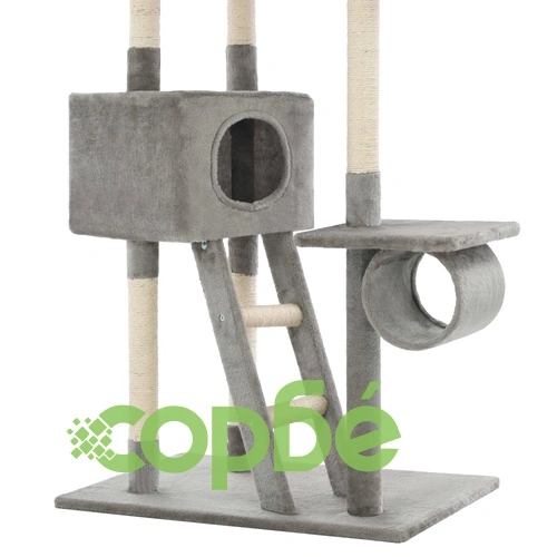 Котешко дърво със сизалени стълбове, 230-260 см, сиво ➤ топ цена ➤ sorbe.bg