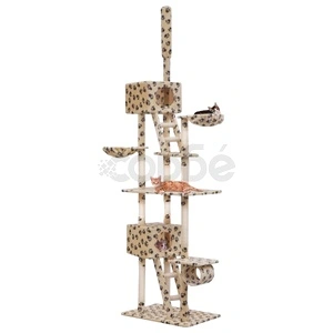 Котешко дърво със сизалени стълбове 230-260 см бежово с лапички