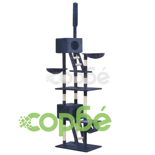 Котешко дърво със сизалени стълбове, 230-260 см, тъмносиньо ➤ топ цена ➤ sorbe.bg