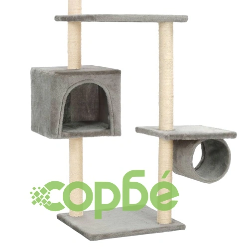 Котешко дърво със сизалени стълбове, 260 см, сиво ➤ топ цена ➤ sorbe.bg