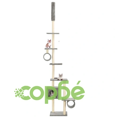 Котешко дърво със сизалени стълбове, 260 см, сиво ➤ топ цена ➤ sorbe.bg