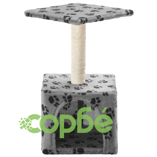 Котешко дърво със сизален стълб, 55 см, сиво, на лапички ➤ топ цена ➤ sorbe.bg