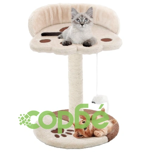 Котешко дърво със сизален стълб, 40 см, бежово и кафяво ➤ топ цена ➤ sorbe.bg