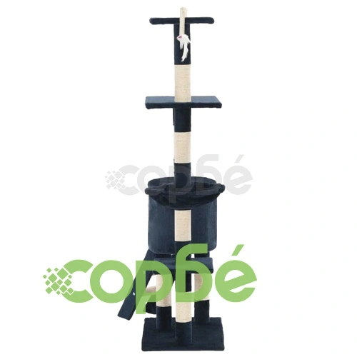 Котешко дърво със сизалени стълбове, 138 см, тъмносиньо ➤ топ цена ➤ sorbe.bg