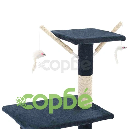 Котешко дърво със сизалени стълбове, 138 см, тъмносиньо ➤ топ цена ➤ sorbe.bg