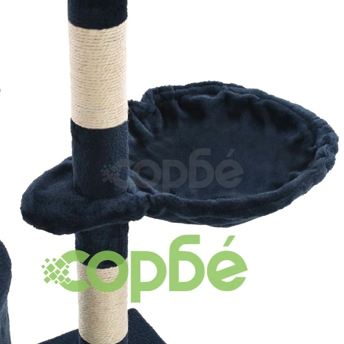 Котешко дърво със сизалени стълбове, 138 см, тъмносиньо ➤ топ цена ➤ sorbe.bg