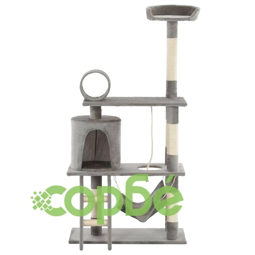 Котешко дърво със сизалени стълбове, 140 см, сиво ➤ топ цена ➤ sorbe.bg