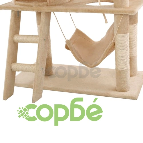 Котешко дърво със сизалени стълбове, 140 см, бежово ➤ топ цена ➤ sorbe.bg