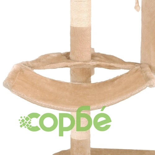 Котешко дърво със сизален стълб, стенен монтаж, 194 см, бежово ➤ топ цена ➤ sorbe.bg