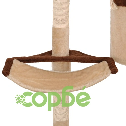 Котешко дърво със сизален стълб за стена 194 см бежово и кафяво ➤ топ цена ➤ sorbe.bg