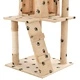 Котешко дърво със сизалени стълбове, 120 см, бежово, на лапички