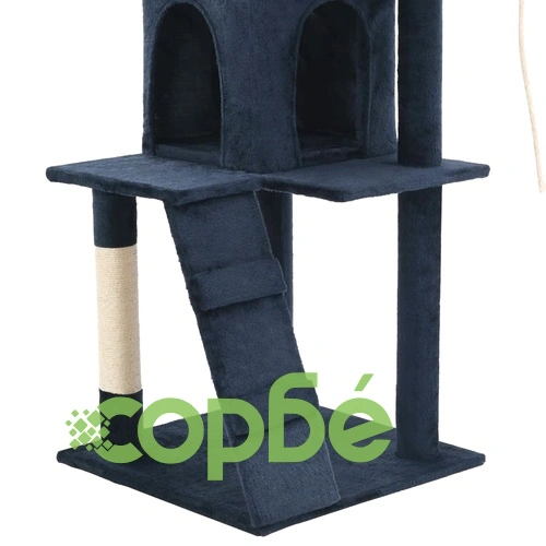 Котешко дърво със сизалени стълбове, 120 см, тъмносиньо ➤ топ цена ➤ sorbe.bg
