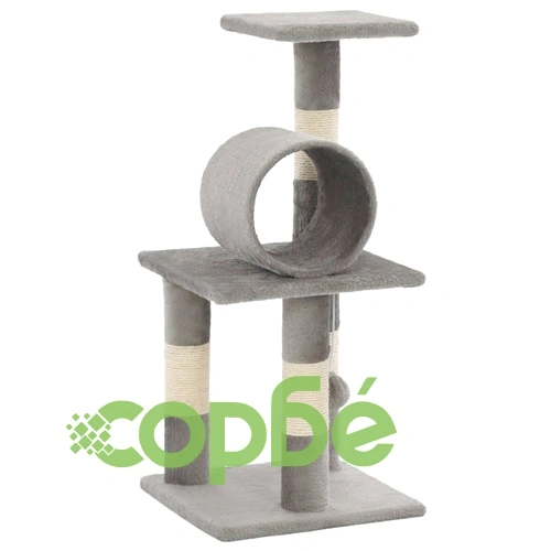 Котешко дърво със сизалени стълбове, 65 см, сиво ➤ топ цена ➤ sorbe.bg