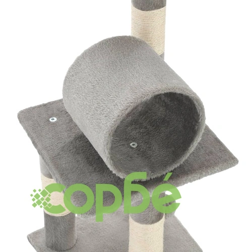 Котешко дърво със сизалени стълбове, 65 см, сиво ➤ топ цена ➤ sorbe.bg