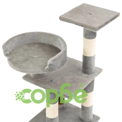 Котешко дърво със сизалени стълбове, 65 см, сиво ➤ топ цена ➤ sorbe.bg
