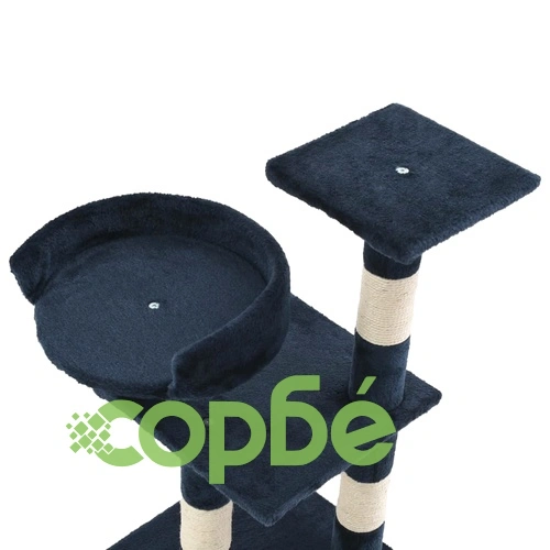 Котешко дърво със сизалени стълбове, 65 см, синьо ➤ топ цена ➤ sorbe.bg