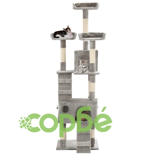 Котешко дърво със сизалени стълбове, 170 см, сиво ➤ топ цена ➤ sorbe.bg