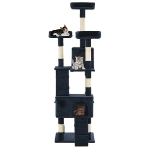 Котешко дърво със сизалени стълбове, 170 см, синьо
