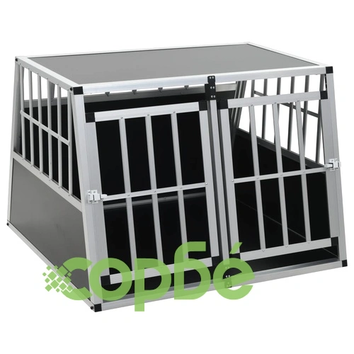 Кучешка клетка с две врати, 94x88x69 см ➤ топ цена ➤ sorbe.bg