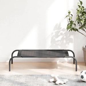 Повдигнато легло за кучета, черно, S, textilene