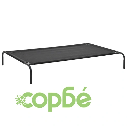 Повдигнато легло за кучета, черно, XL, textilene ➤ топ цена ➤ sorbe.bg