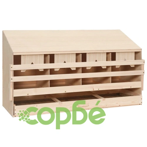 Пилешка гнездилка, 4 отделения, 106x40x59 см, бор масив ➤ топ цена ➤ sorbe.bg