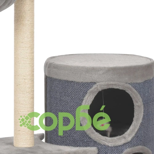 Котешко дърво със сизалени стълбове, сиво, 148 см ➤ топ цена ➤ sorbe.bg