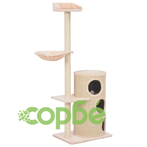 Котешко дърво със сизалени стълбове, бежово, 148 см ➤ топ цена ➤ sorbe.bg
