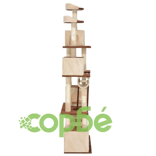 Котешко дърво със сизалени стълбове, бежово, 225 см ➤ топ цена ➤ sorbe.bg