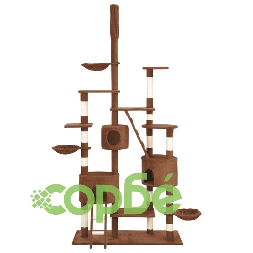 Котешко дърво със сизалени стълбове, кафяво, 255 см ➤ топ цена ➤ sorbe.bg