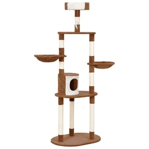 Котешко дърво със сизалени стълбове, кафяво, 180 см
