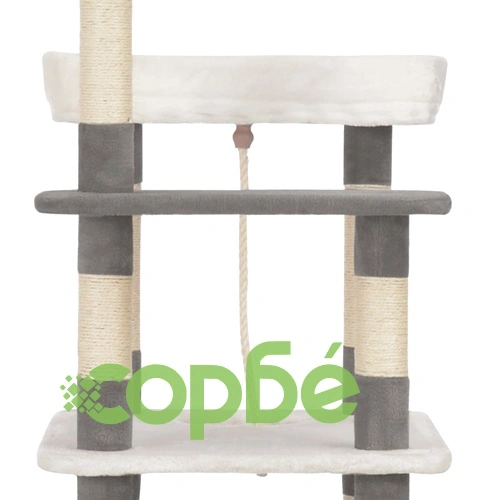 Котешко дърво със сизалени стълбове, сиво, 235 см ➤ топ цена ➤ sorbe.bg