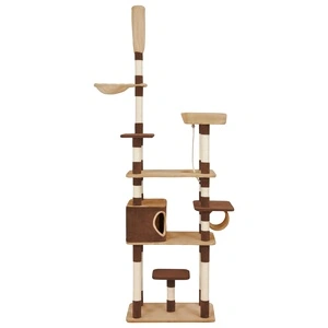 Котешко дърво със сизалени стълбове, кафяво, 235 см