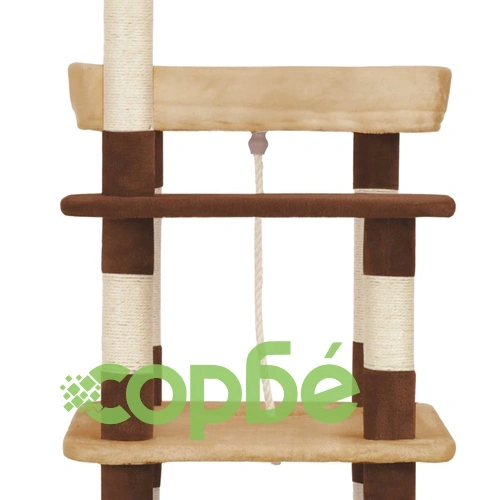 Котешко дърво със сизалени стълбове, кафяво, 235 см ➤ топ цена ➤ sorbe.bg