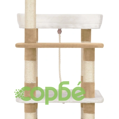 Котешко дърво със сизалени стълбове, бежово, 235 см ➤ топ цена ➤ sorbe.bg